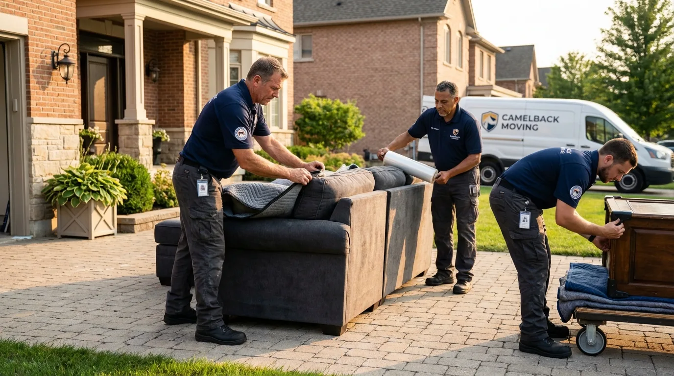 Large estate moving crew wrapping furniture in Alexandria, SD